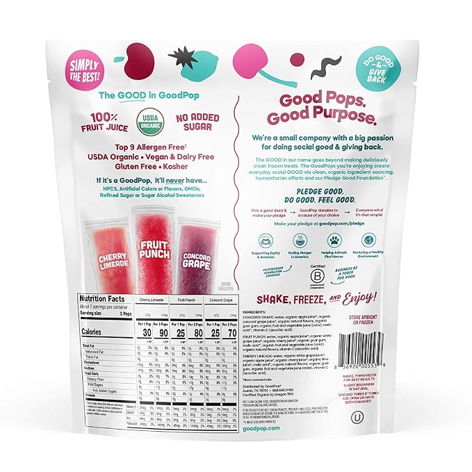 GoodPop's Organic Freezer Pops - High-quality Organic by GoodPop at BariatricPal Store