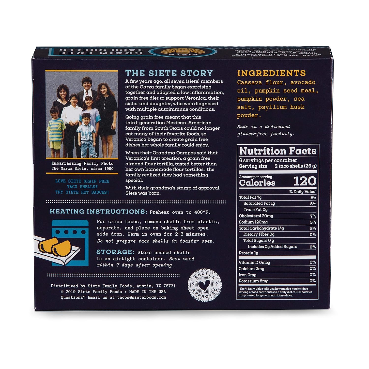 Siete Foods Grain Free Taco Shells 5.5 oz