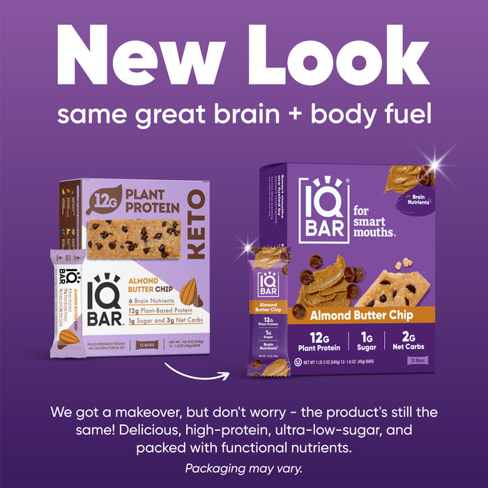 IQBar Vegan and Keto Protein Bars - Almond Butter Chip - High-quality Protein Bars by IQBar at BariatricPal Store