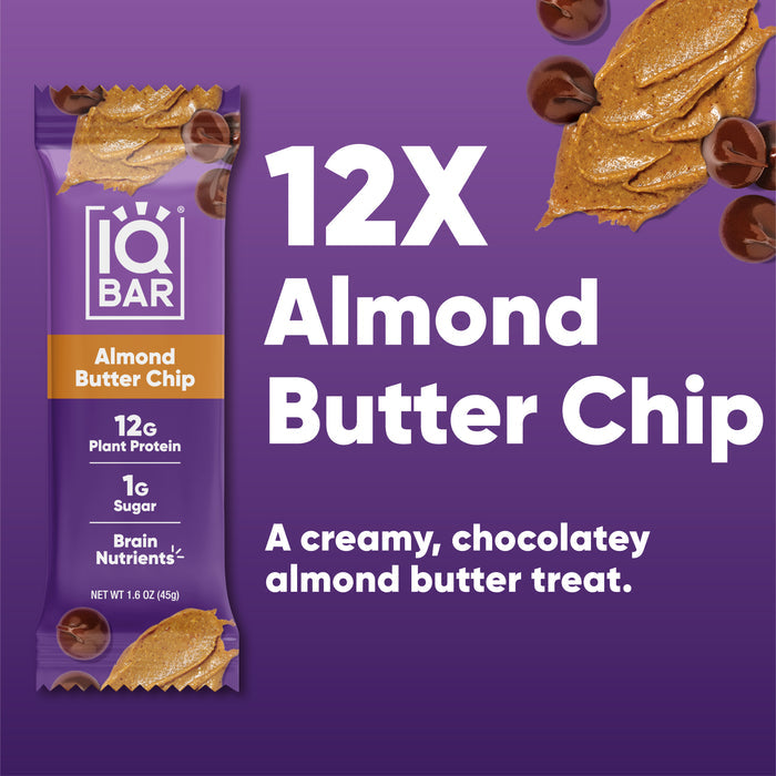 IQBar Vegan and Keto Protein Bars - Almond Butter Chip - High-quality Protein Bars by IQBar at BariatricPal Store