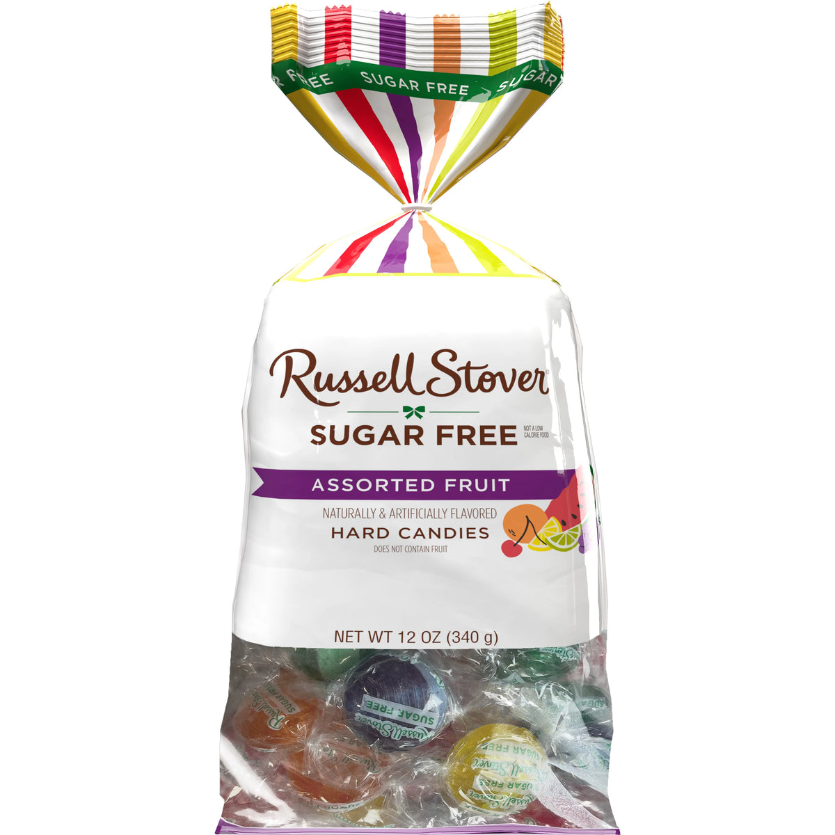 Dulces Duros Sin Azúcar Russell Stover, 12 oz, Surtido de frutas / Una bolsa