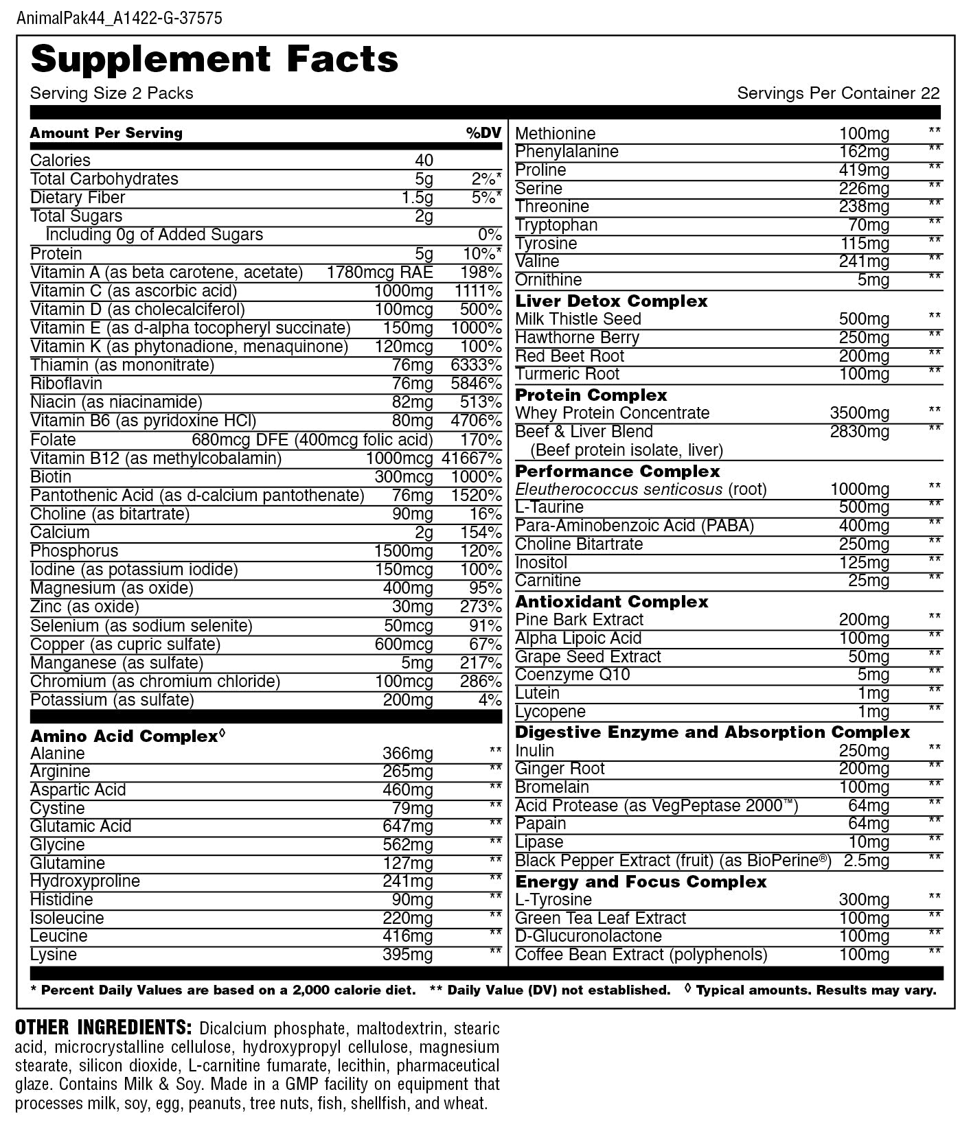 Universal Nutrition Animal Pak - High-quality Multi-vitamins by Universal Nutrition at BariatricPal Store