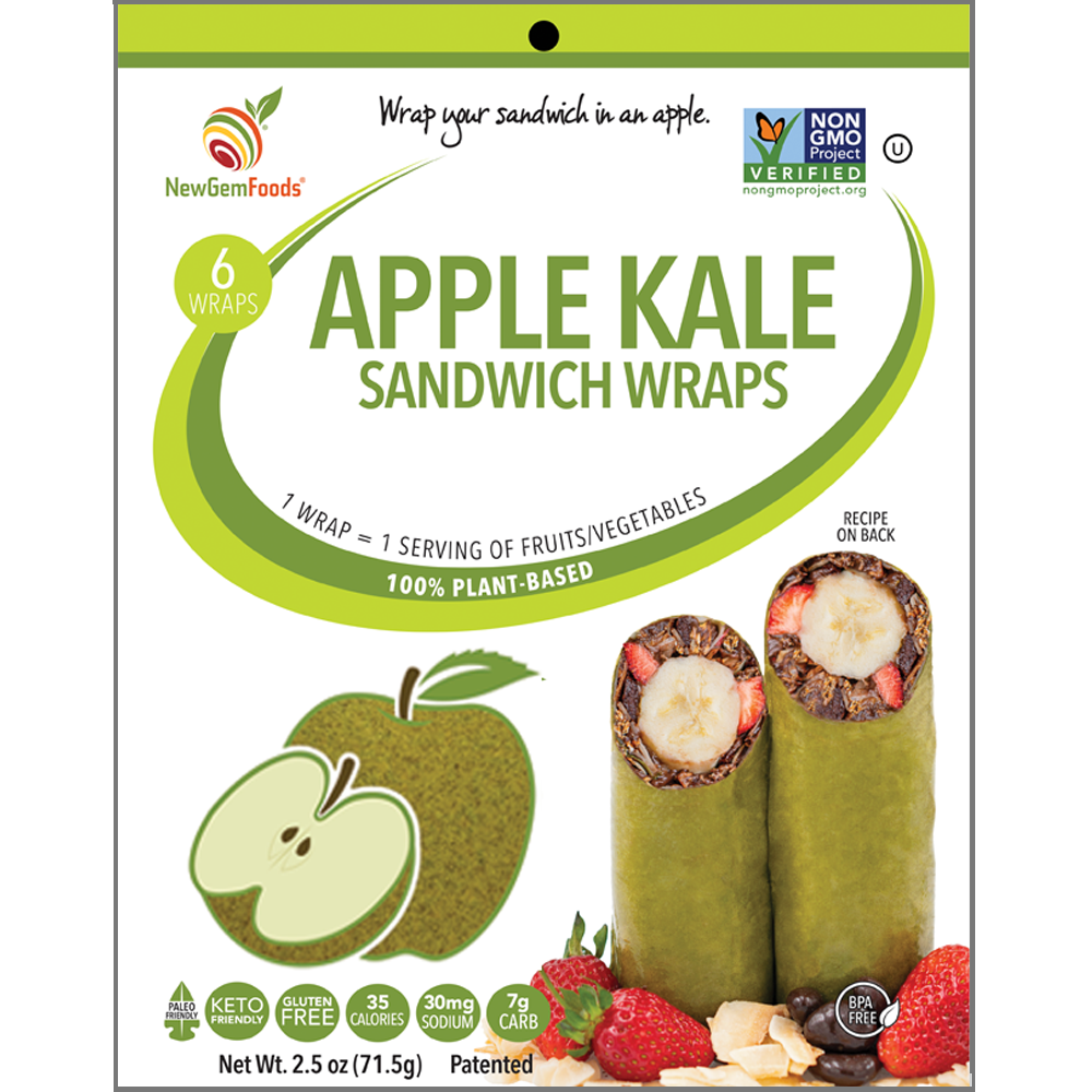 GemWraps Sandwich Wraps by NewGem Foods - Apple Kale