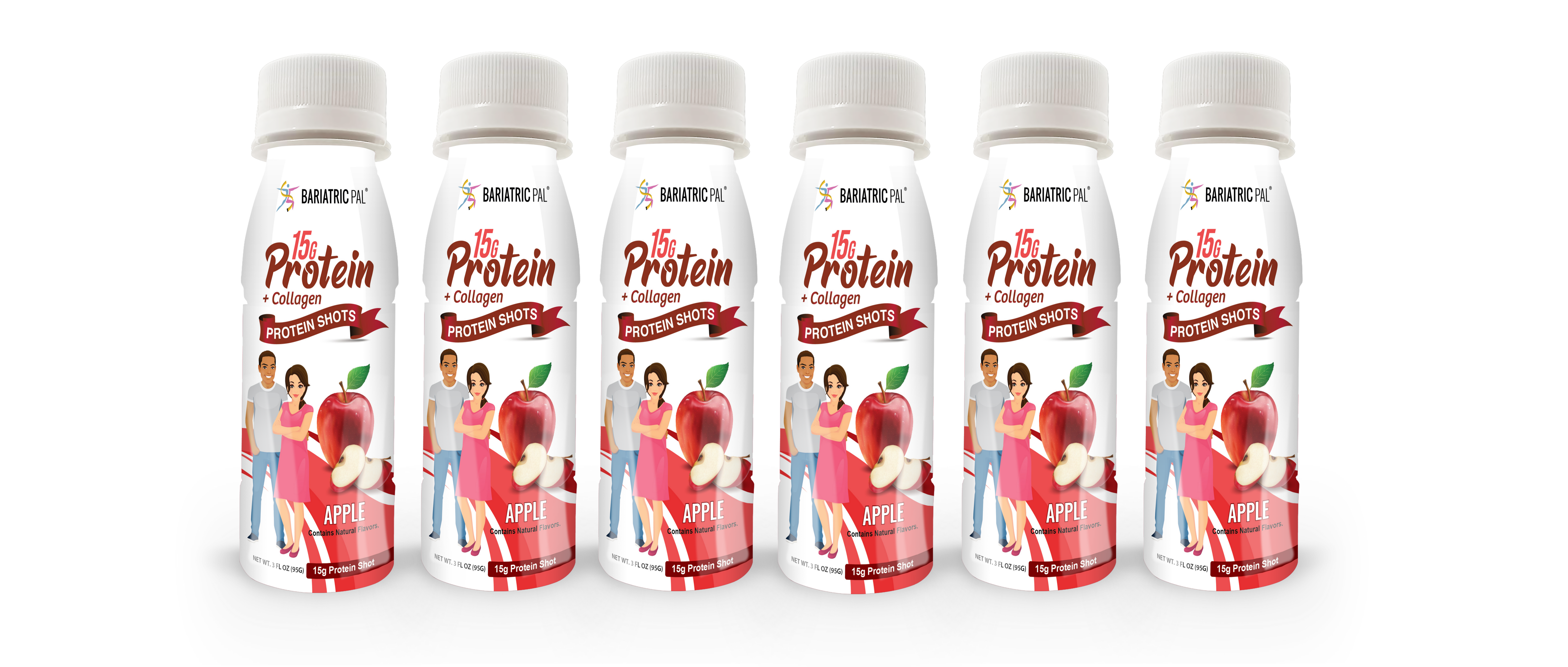BariatricPal 15g Whey & Collagen Complete Protein Shots - Apple