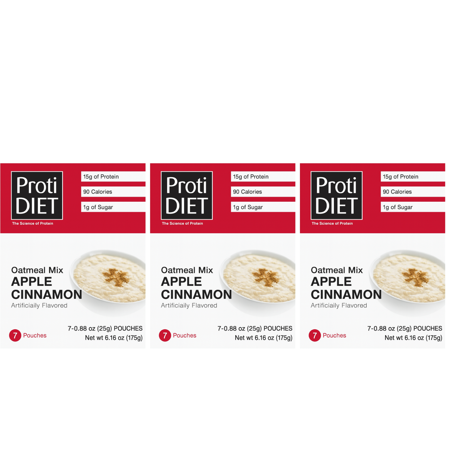 Proti Diet Protein Oatmeal Mix, Apple Cinnamon, 7 Pouches