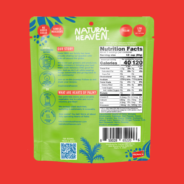 Riced Hearts of Palm Pasta Keto Bowl Ready Meal by Natural Heaven - Asian Rice