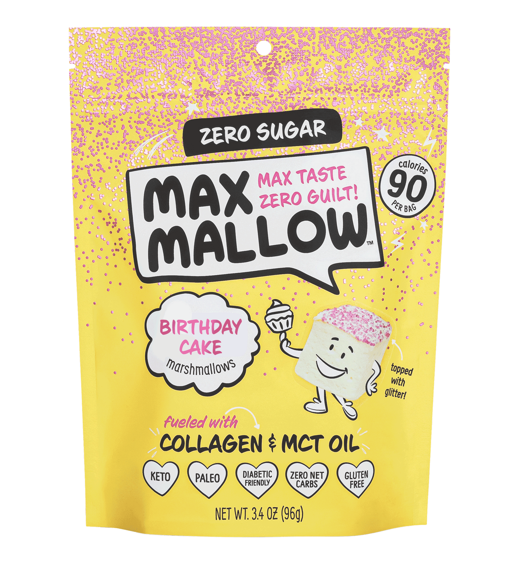 Max Mallow Low Carb Keto Marshmallows by Know Brainer Foods - Birthday Cake - High-quality Candies by Know Brainer Foods at BariatricPal Store