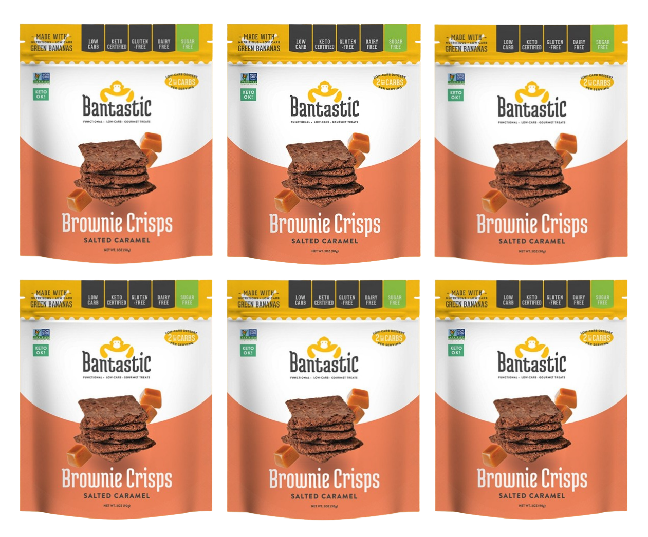 Bantastic Brownie Thin Crisps Snack - Salted Caramel