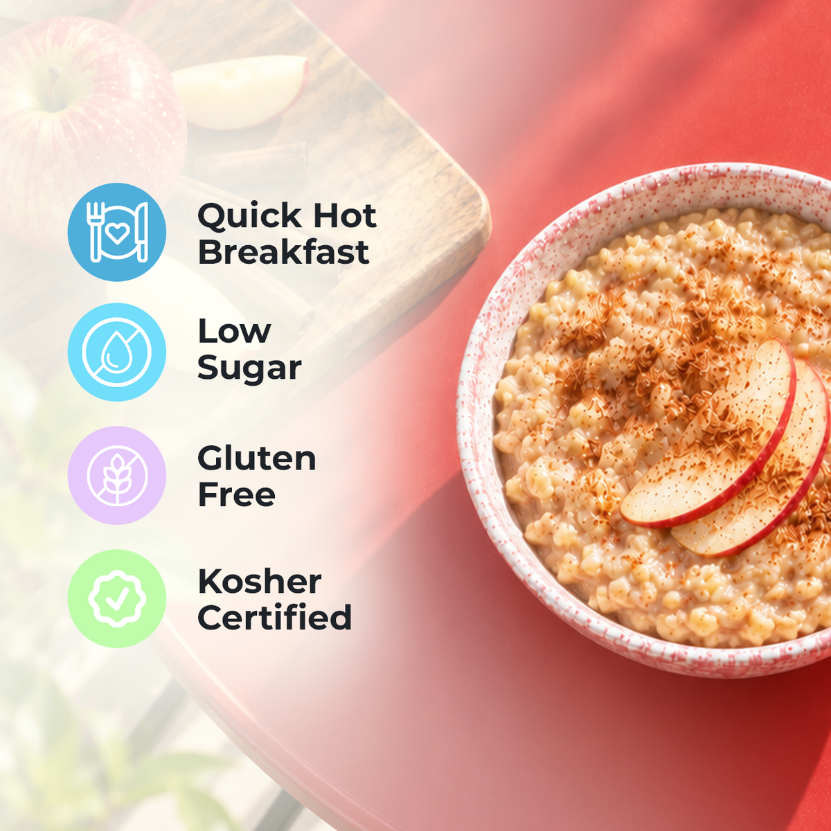 BariatricPal Apples & Cinnamon Oatmeal with 12g of Protein
