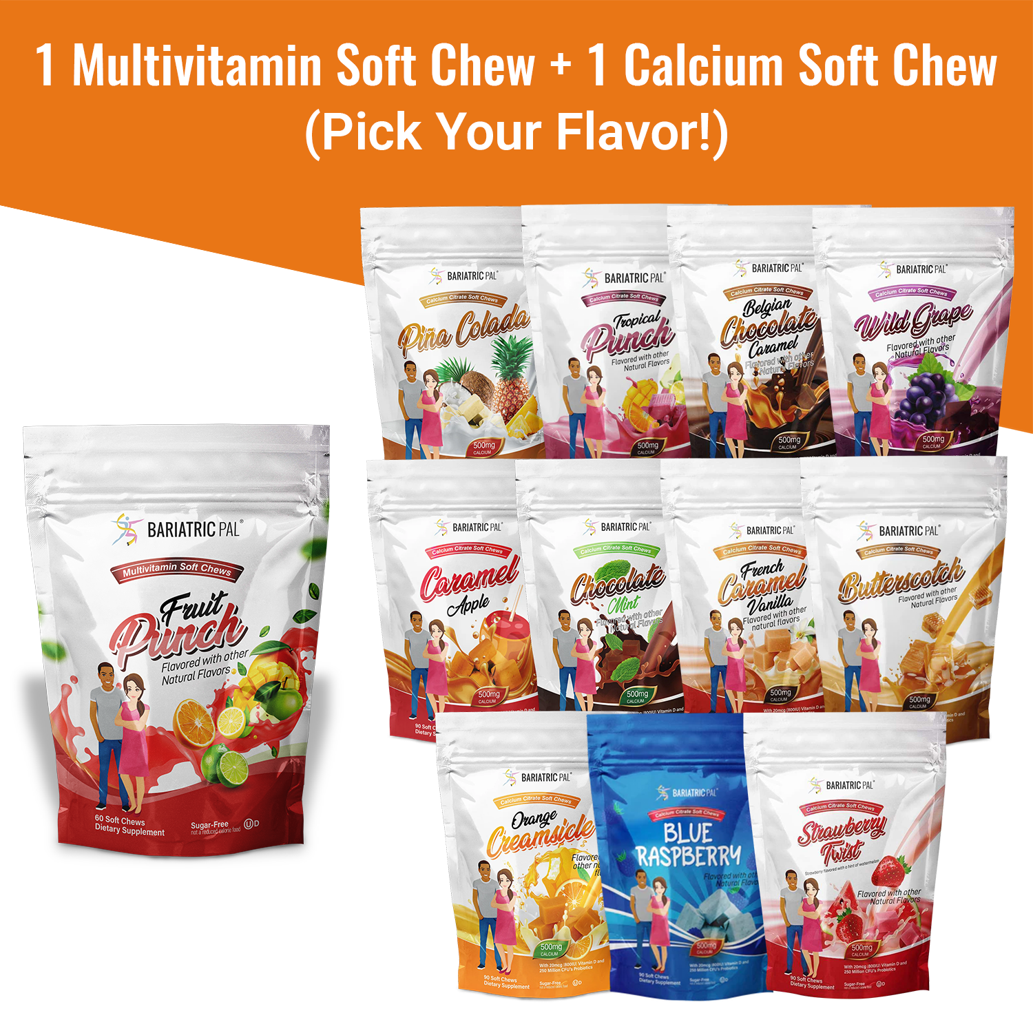 BariatricPal Multivitamin + Sugar Free Calcium Citrate Soft Chews