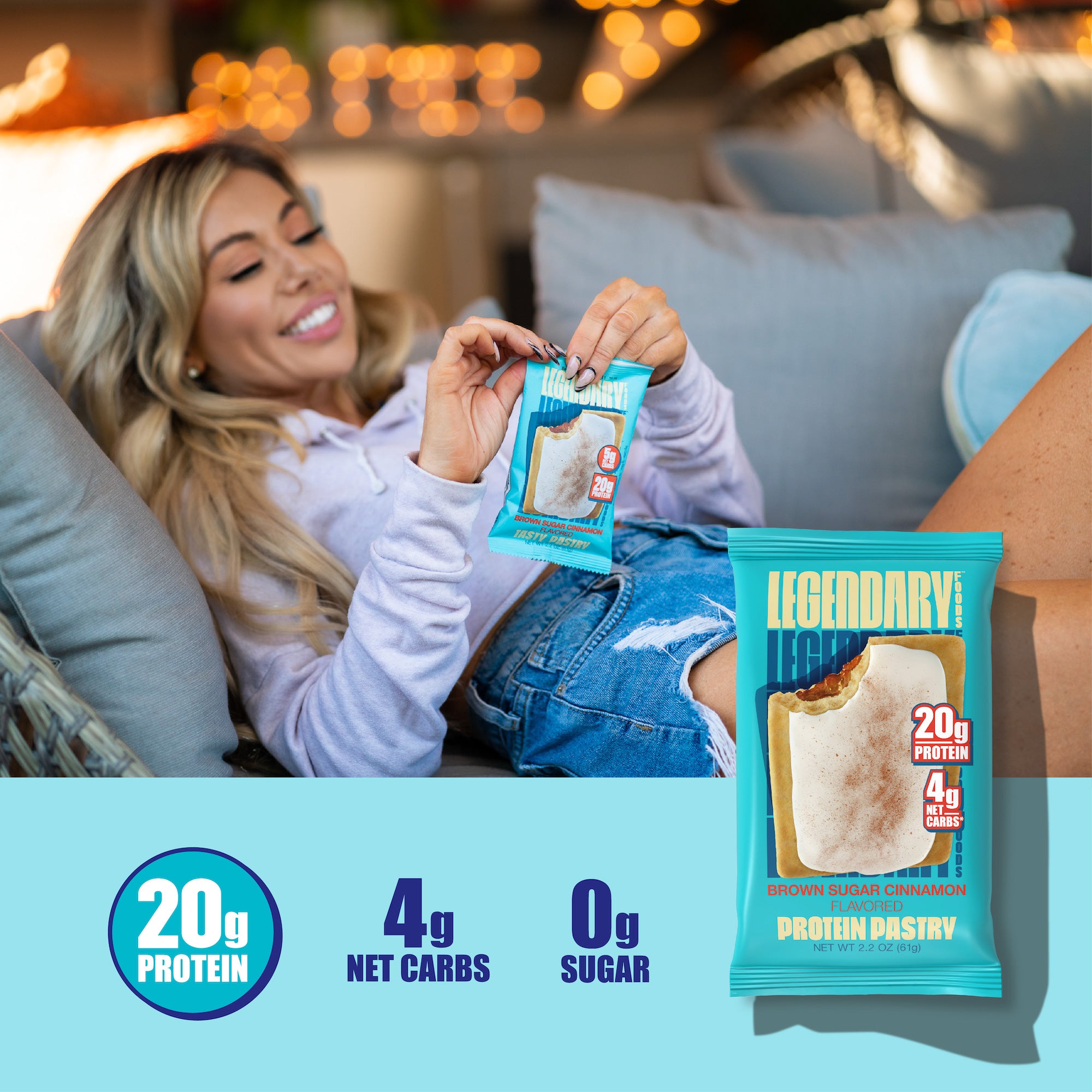 "Cake Style" Low-Carb Protein Pastry by Legendary Foods - Brown Sugar Cinnamon - High-quality Cakes & Cookies by Legendary Foods at BariatricPal Store