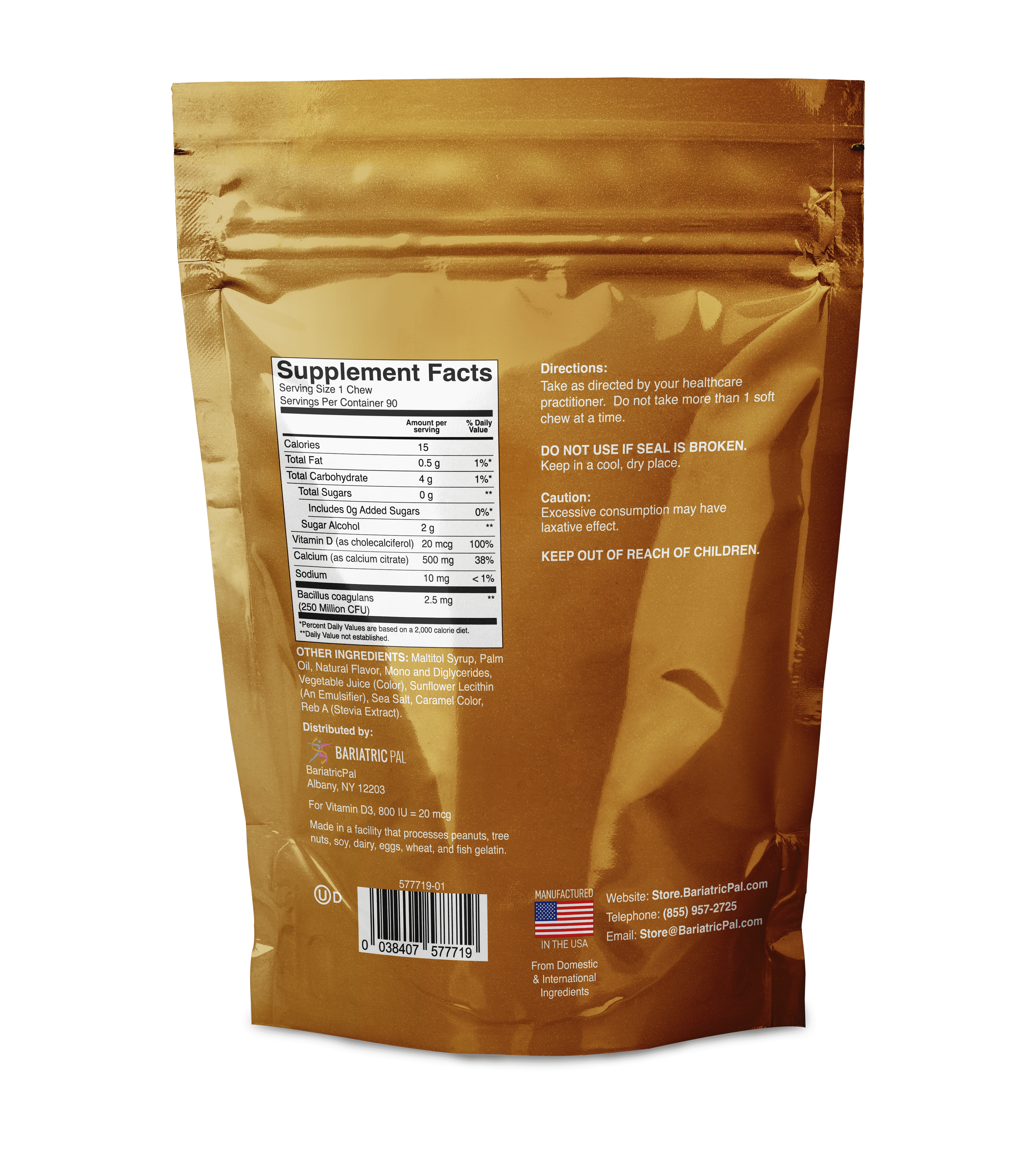 BariatricPal Sugar-Free Calcium Citrate Soft Chews 500mg with Probiotics - All 11 Flavors Variety Pack - High-quality Calcium by BariatricPal at BariatricPal Store