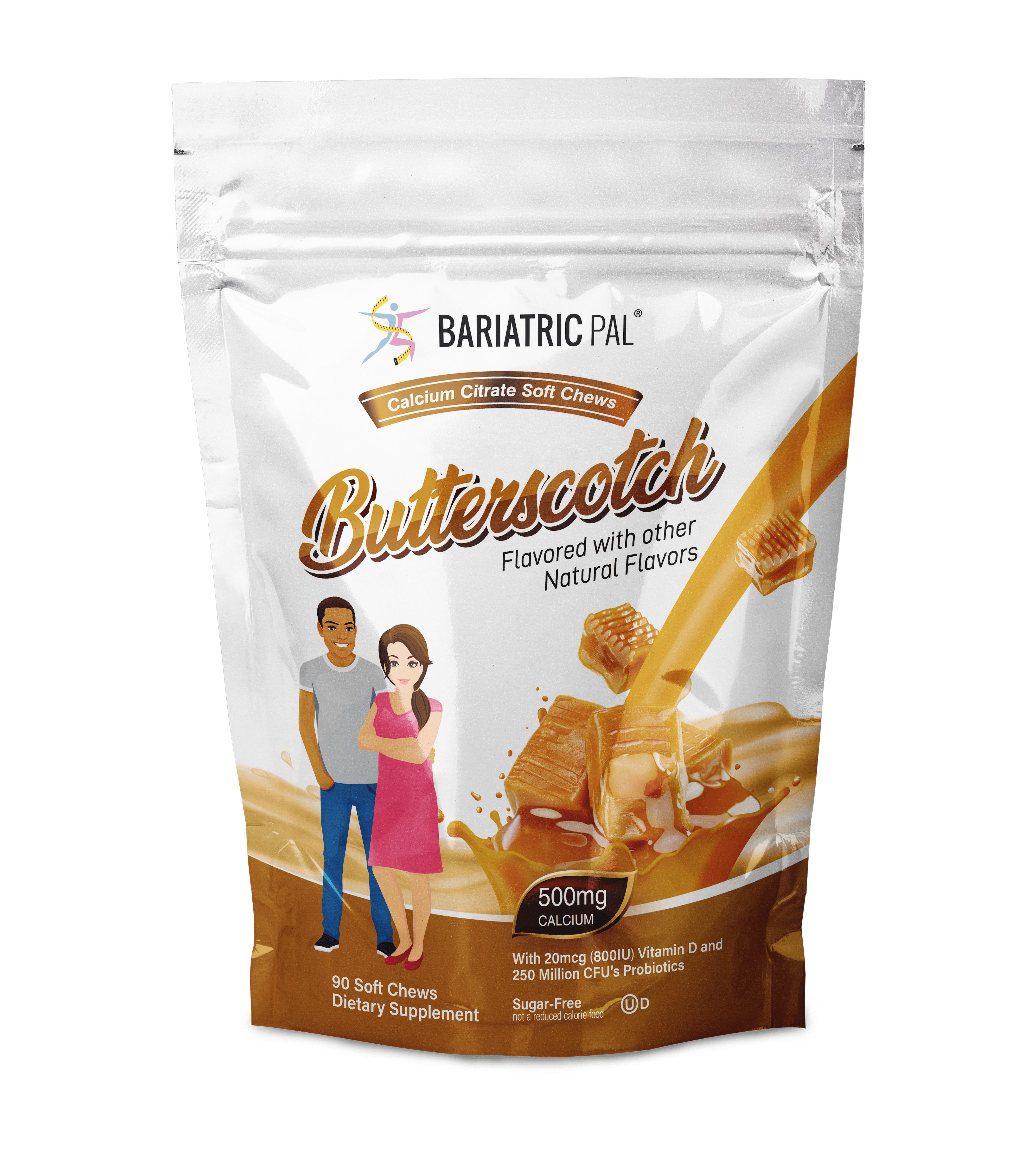 BariatricPal Sugar-Free Calcium Citrate Soft Chews 500mg with Probiotics - Sweet Variety Pack (5 Bags) - High-quality Calcium by BariatricPal at BariatricPal Store