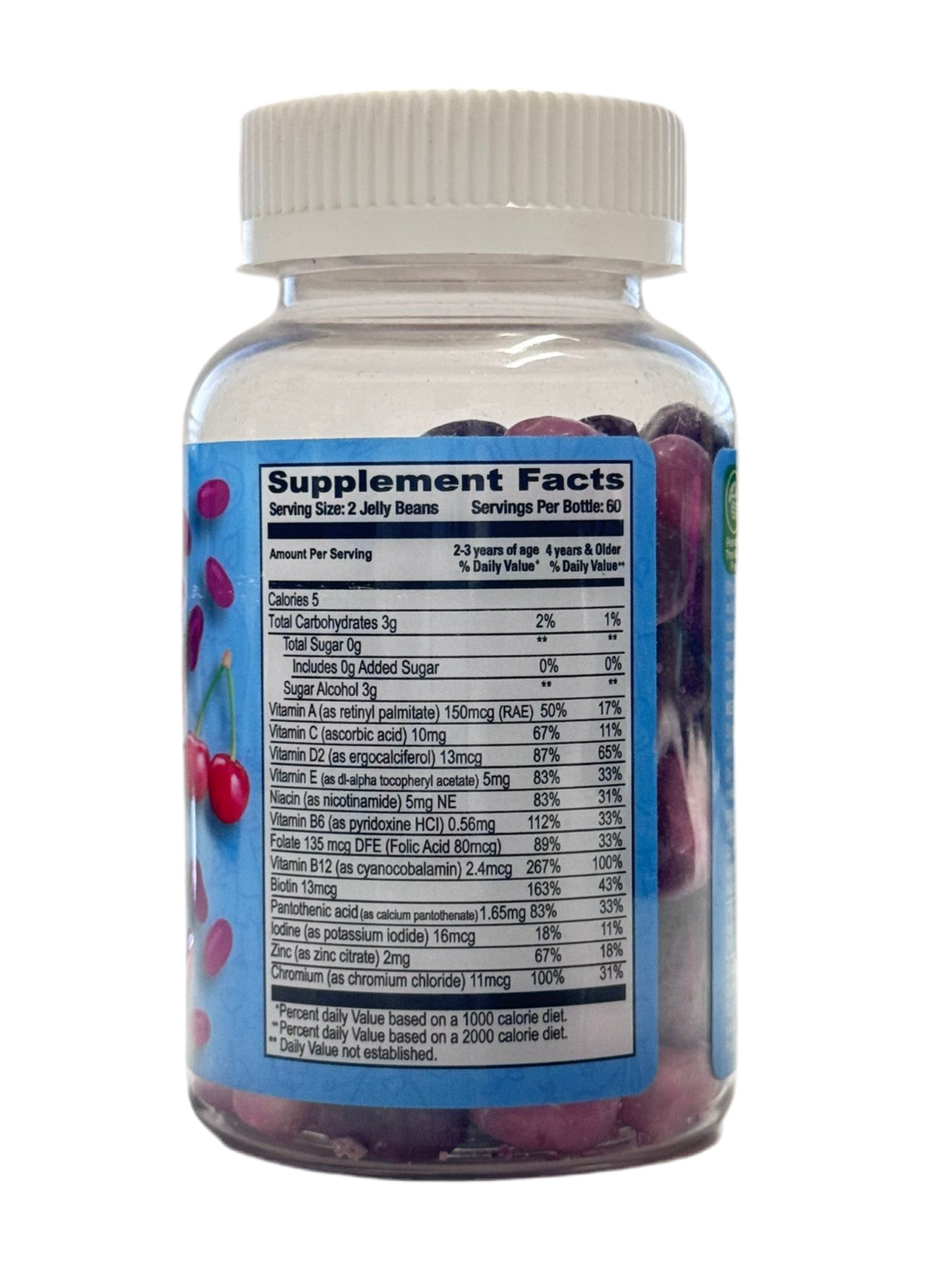 Human Beanz Sugar Free Kids Multivitamin Jelly Beans – Berry Blast, 120 Jelly Beans