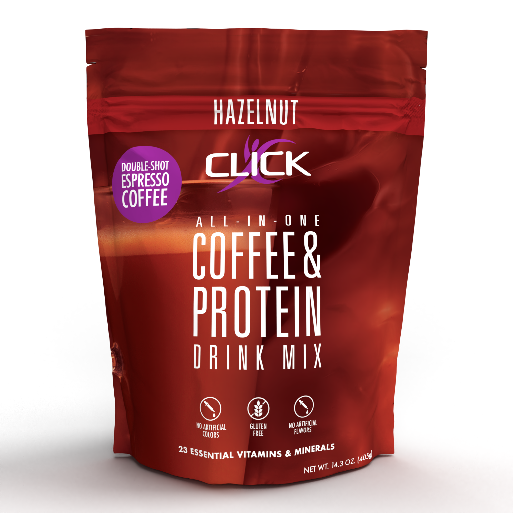 Click Coffee & Protein Powder Bag - Hazelnut - High-quality Coffee by Click at BariatricPal Store