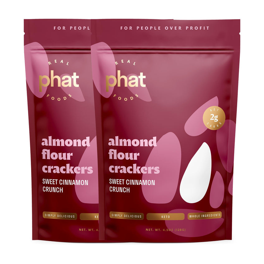 Almond Flour Crackers by Real Phat Foods - Sweet Cinnamon Crunch (4.5 oz)