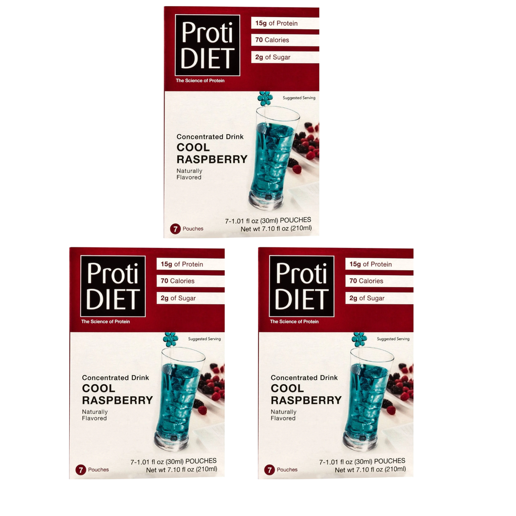 Proti Diet Concentrated Drink Mix, Cool Raspberry, 7 Pouches
