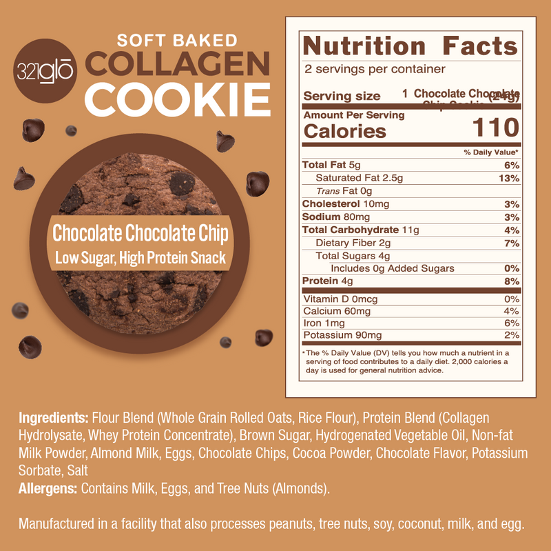 321Glo Soft Baked Collagen Cookies - Chocolate Chocolate Chip