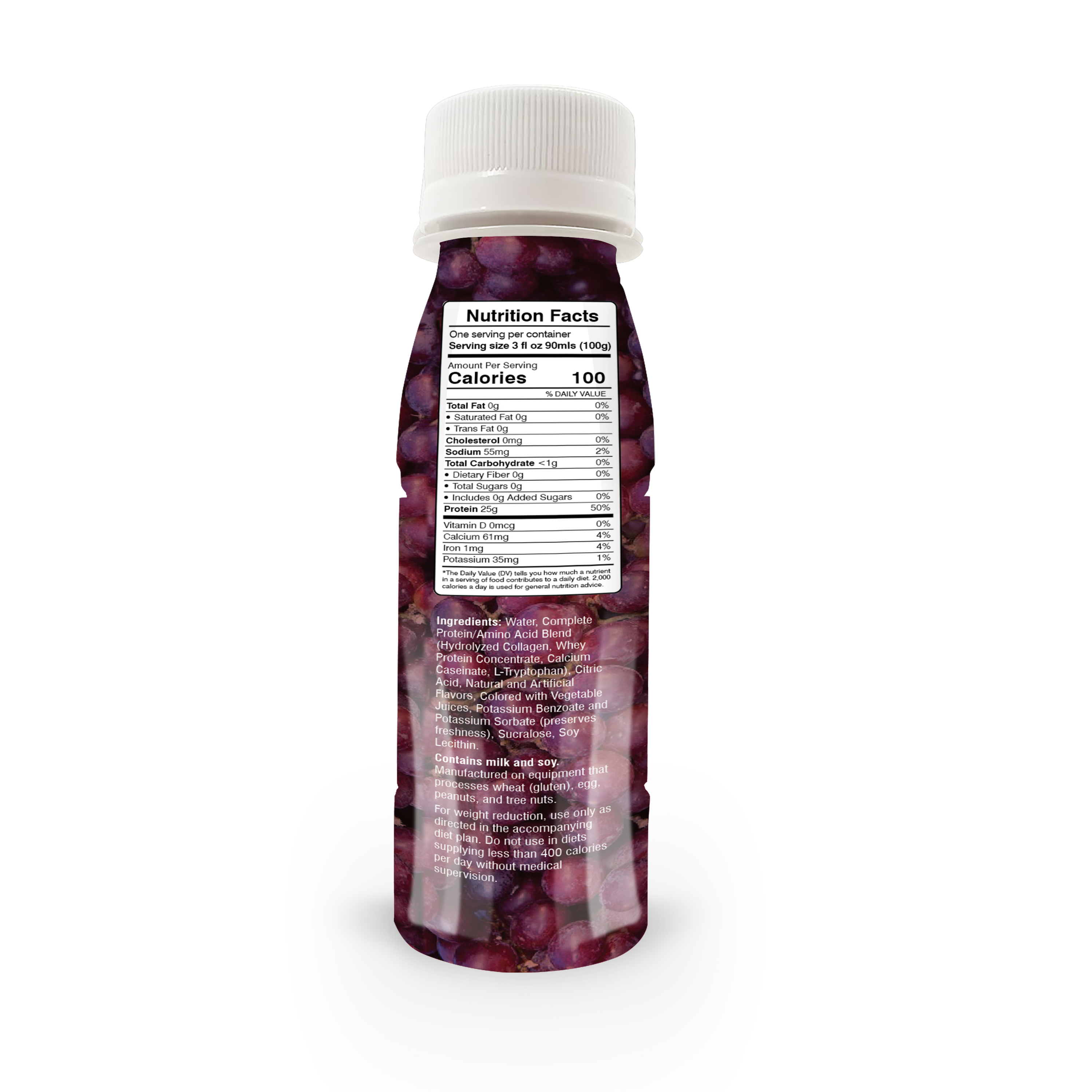 BariatricPal 25g Whey & Collagen Complete Protein Power Shots - Cran Grape