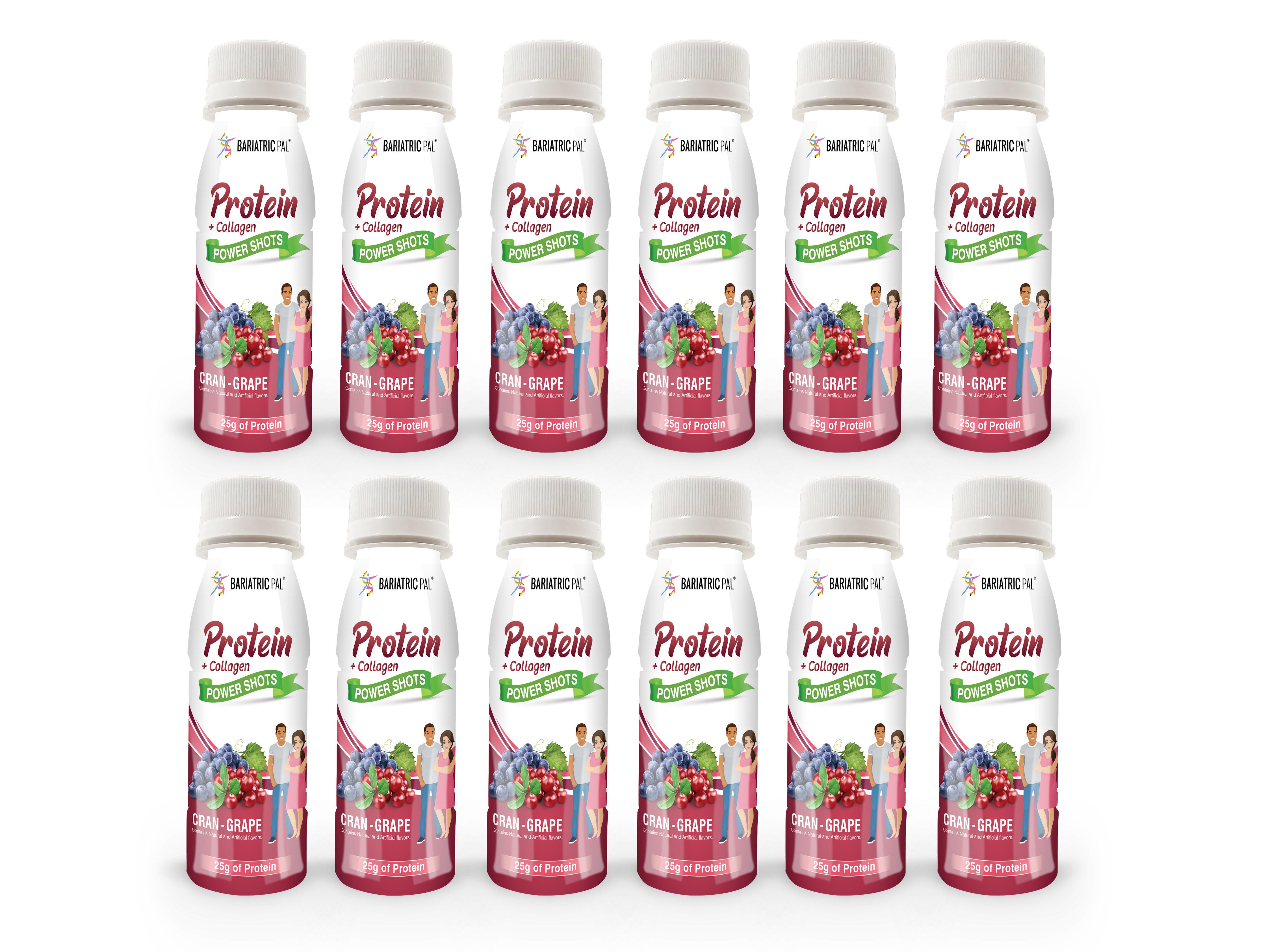 BariatricPal 25g Whey & Collagen Complete Protein Power Shots - Cran Grape