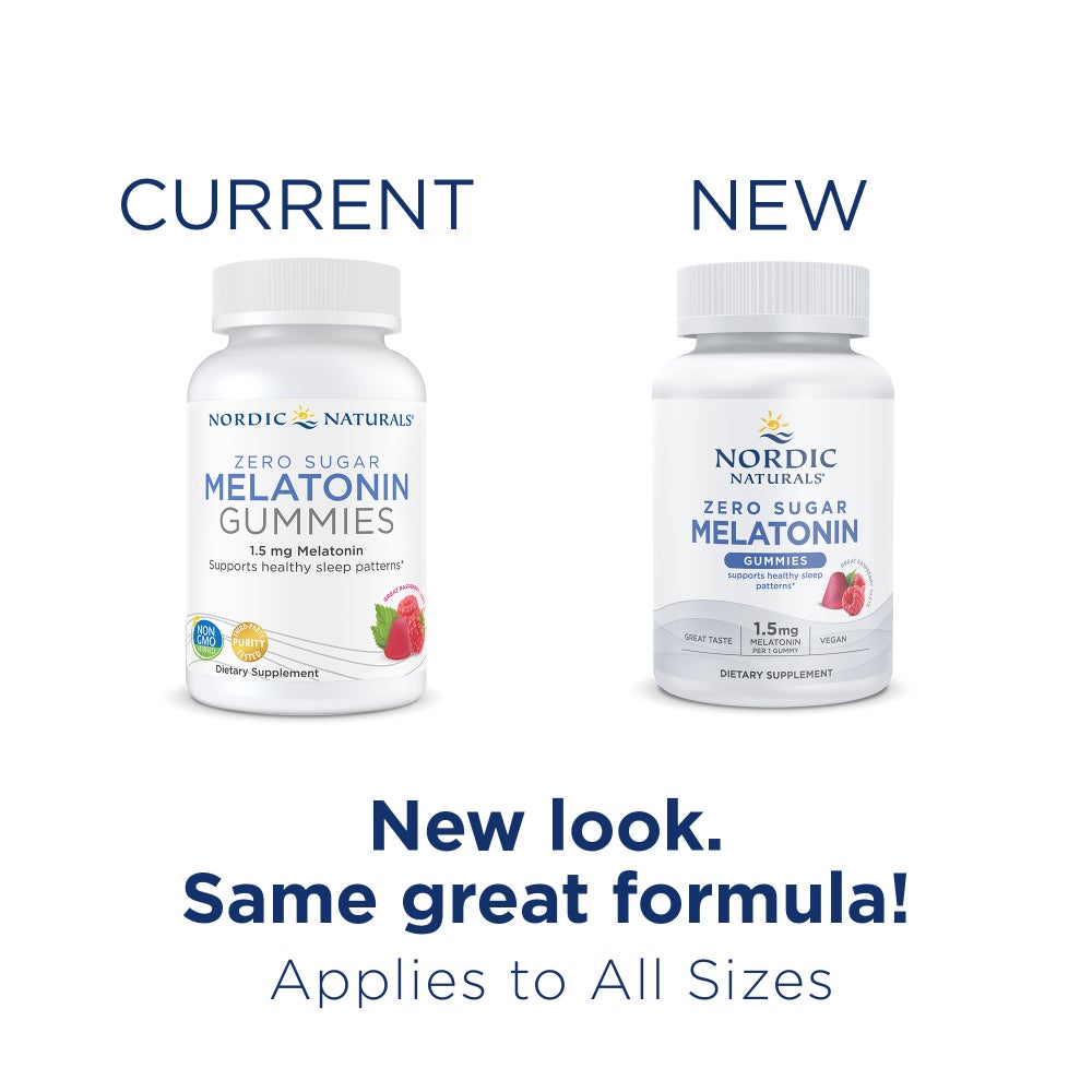 Nordic Naturals Zero Sugar Melatonin Gummies (1.5mg), Raspberry, 60 Gummies