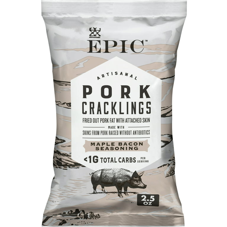 Epic Baked Pork Rinds - Maple Bacon Crackling 2.5oz - High-quality Pork Rinds by Epic at BariatricPal Store