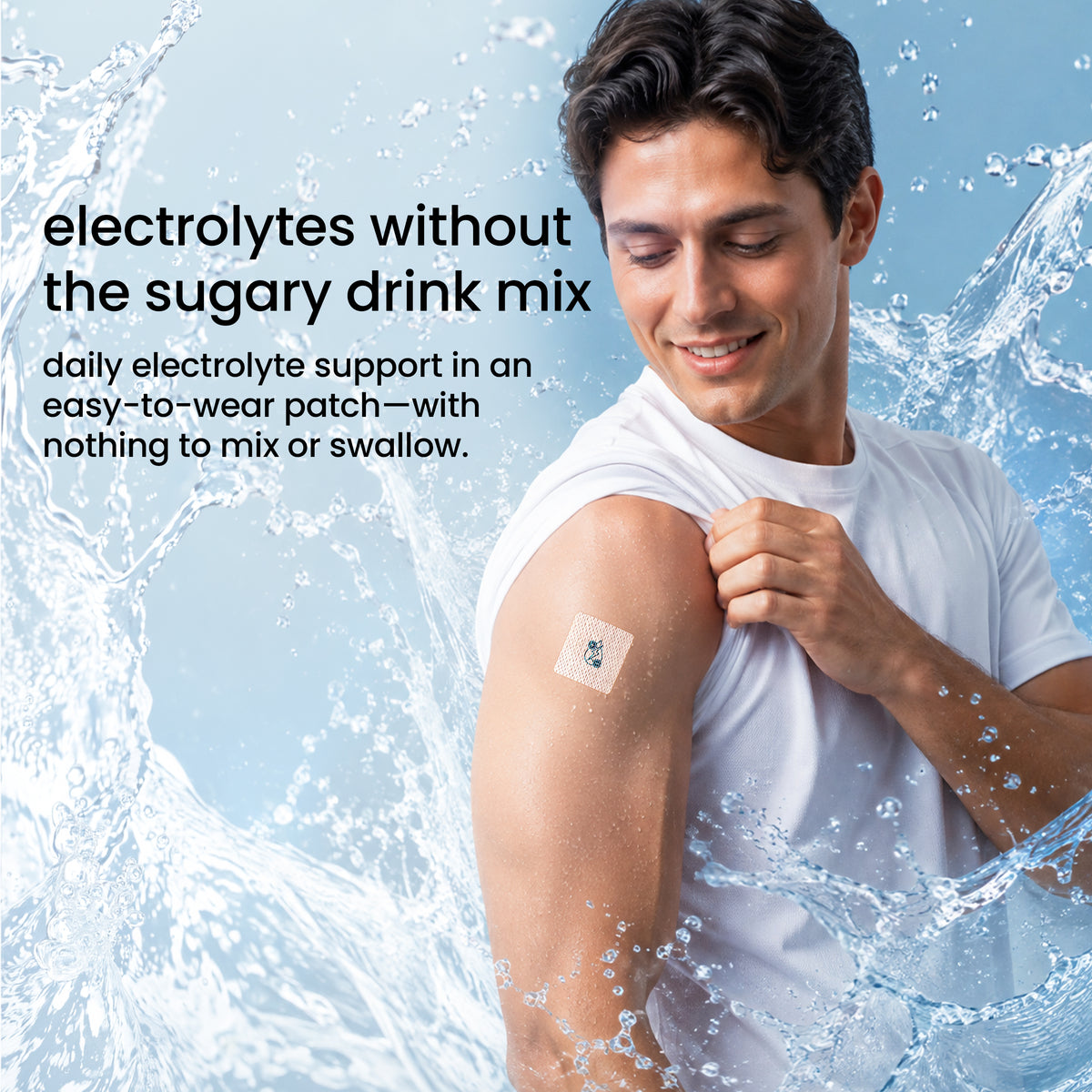 Electrolyte Hydration Patches with magnesium, potassium and sodium for hydration and mineral replenishment.