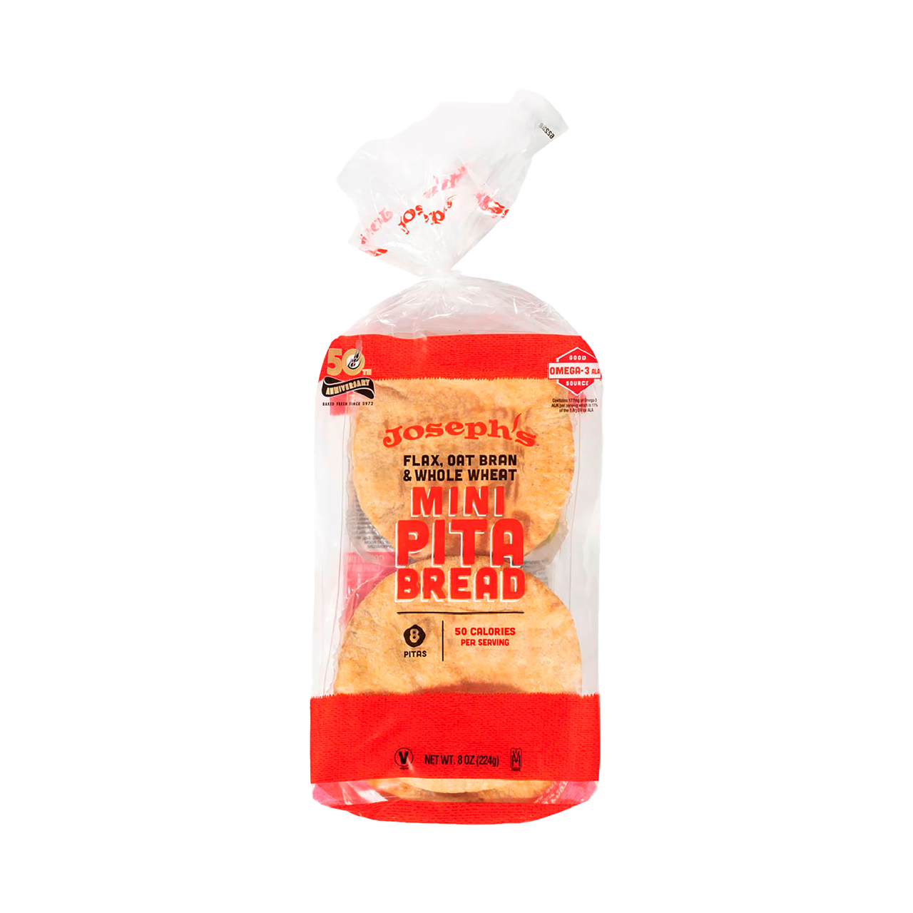 Joseph's Bakery Flax Oat Bran & Whole Wheat Mini Pita Bread