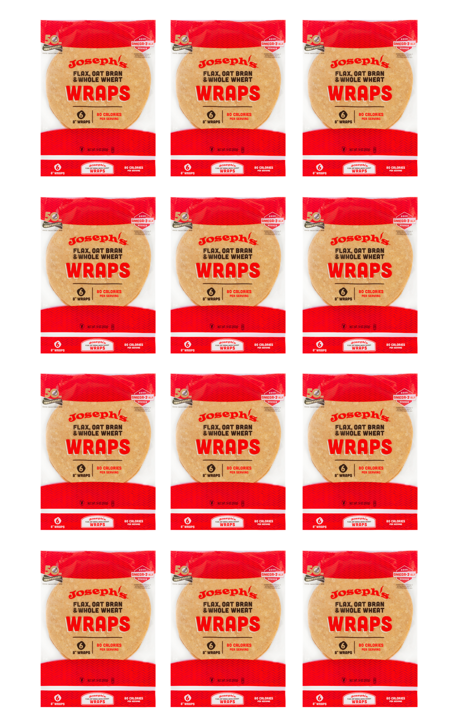 Joseph's Bakery Flax Oat Bran & Whole Wheat Wraps