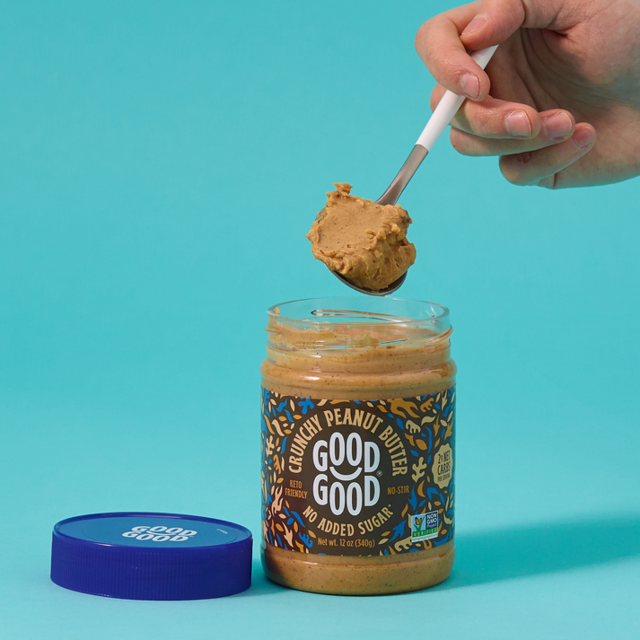 Good Good Crunchy Peanut Butter - No Added Sugar 12oz - High-quality Peanut Butter by Good Good at BariatricPal Store