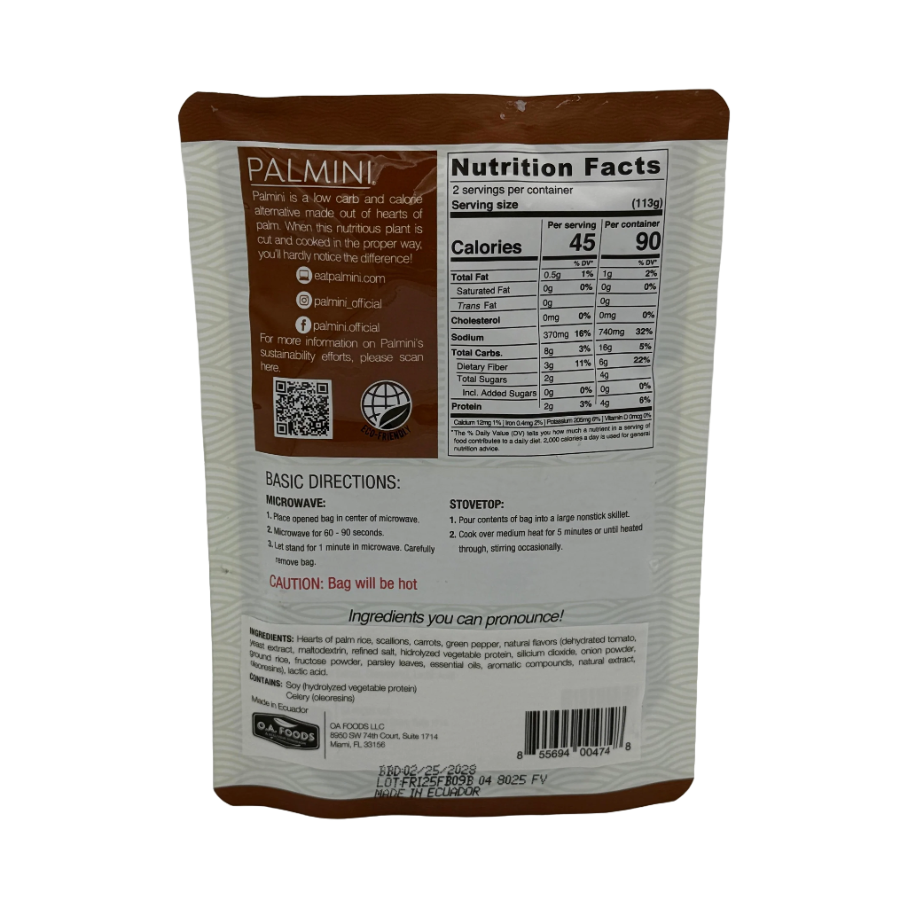 Palmini Low Carb Hearts Of Palm Fried Rice, 8 oz