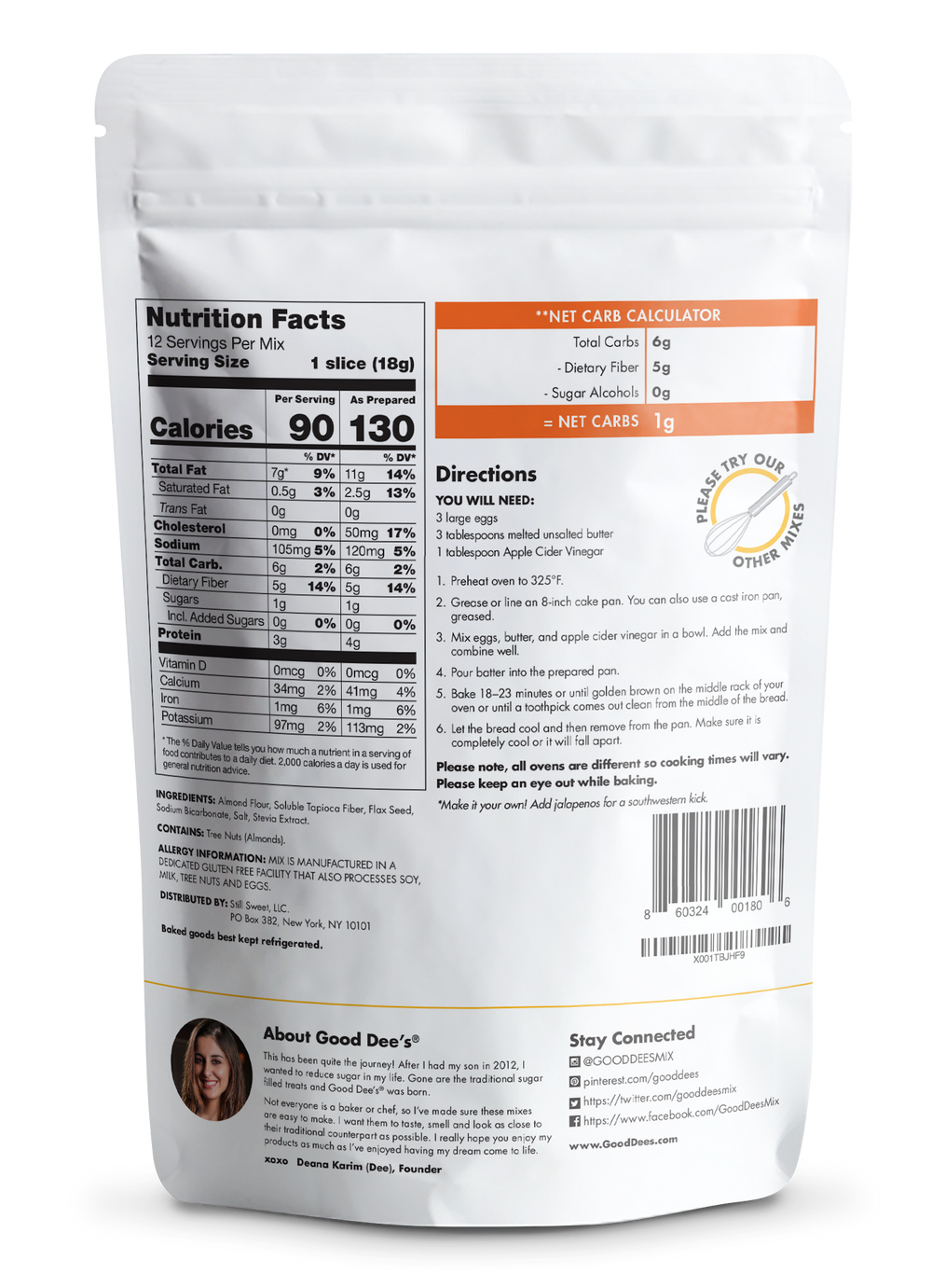 Good Dee’s Sugar-Free Low-Carb Corn Bread Mix