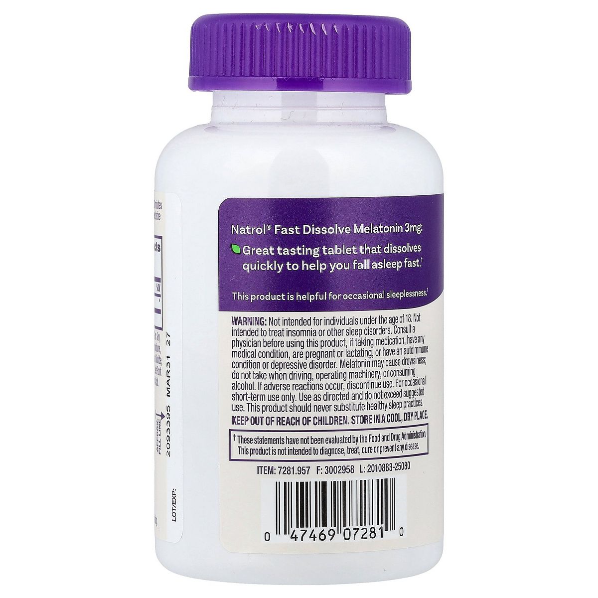 #Dosage_3 mg, Strawberry #Size_90 tablets