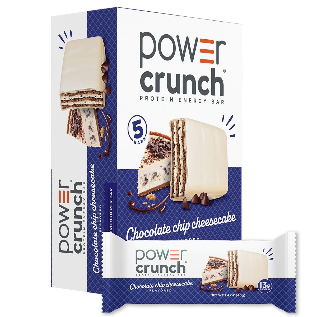 Power Crunch Protein Energy Wafer Bar – Chocolate Chip Cheesecake - High-quality Protein Bars by Power Crunch at BariatricPal Store
