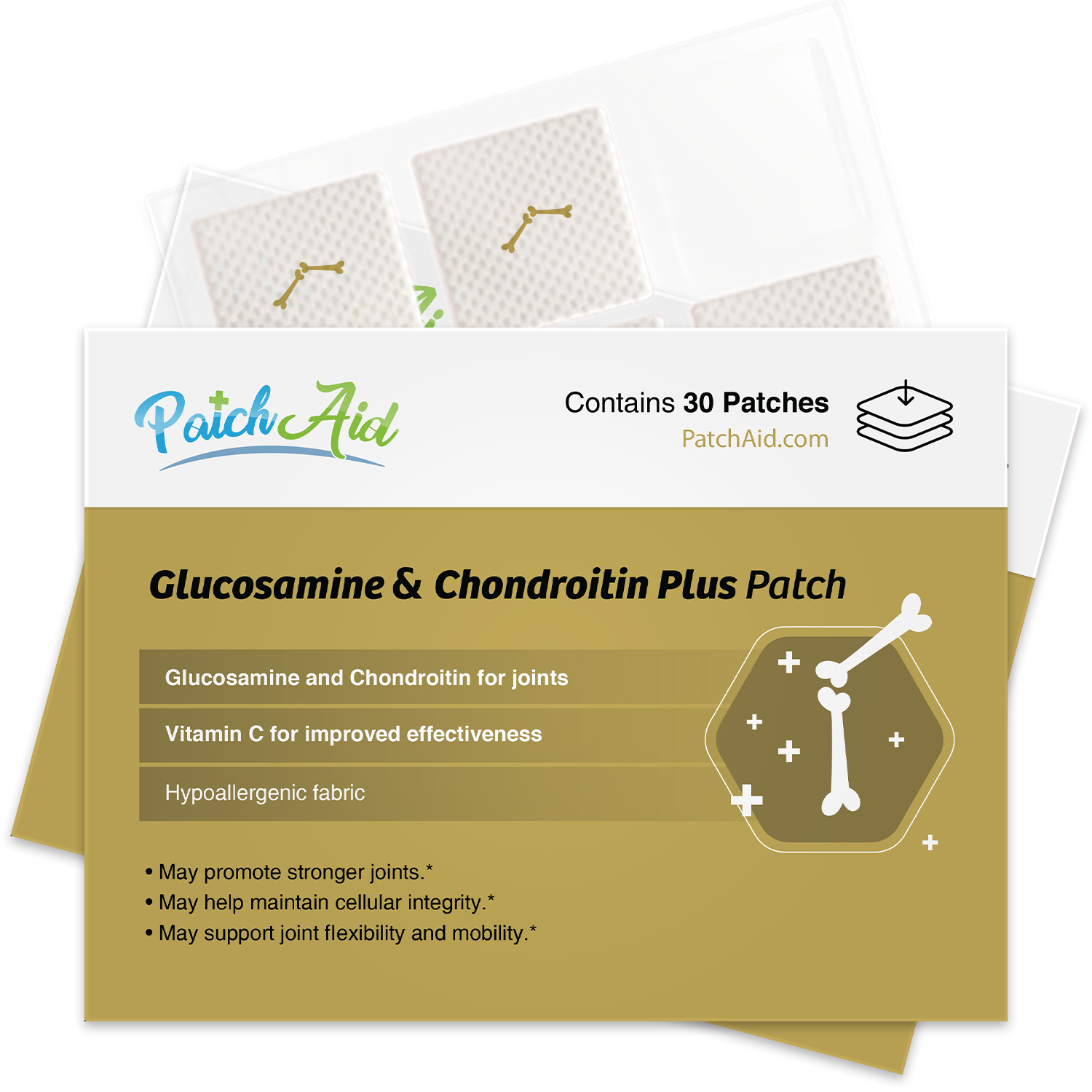 Glucosamine and Chondroitin Topical Plus Vitamin Patch by PatchAid - High-quality Vitamin Patch by PatchAid at BariatricPal Store