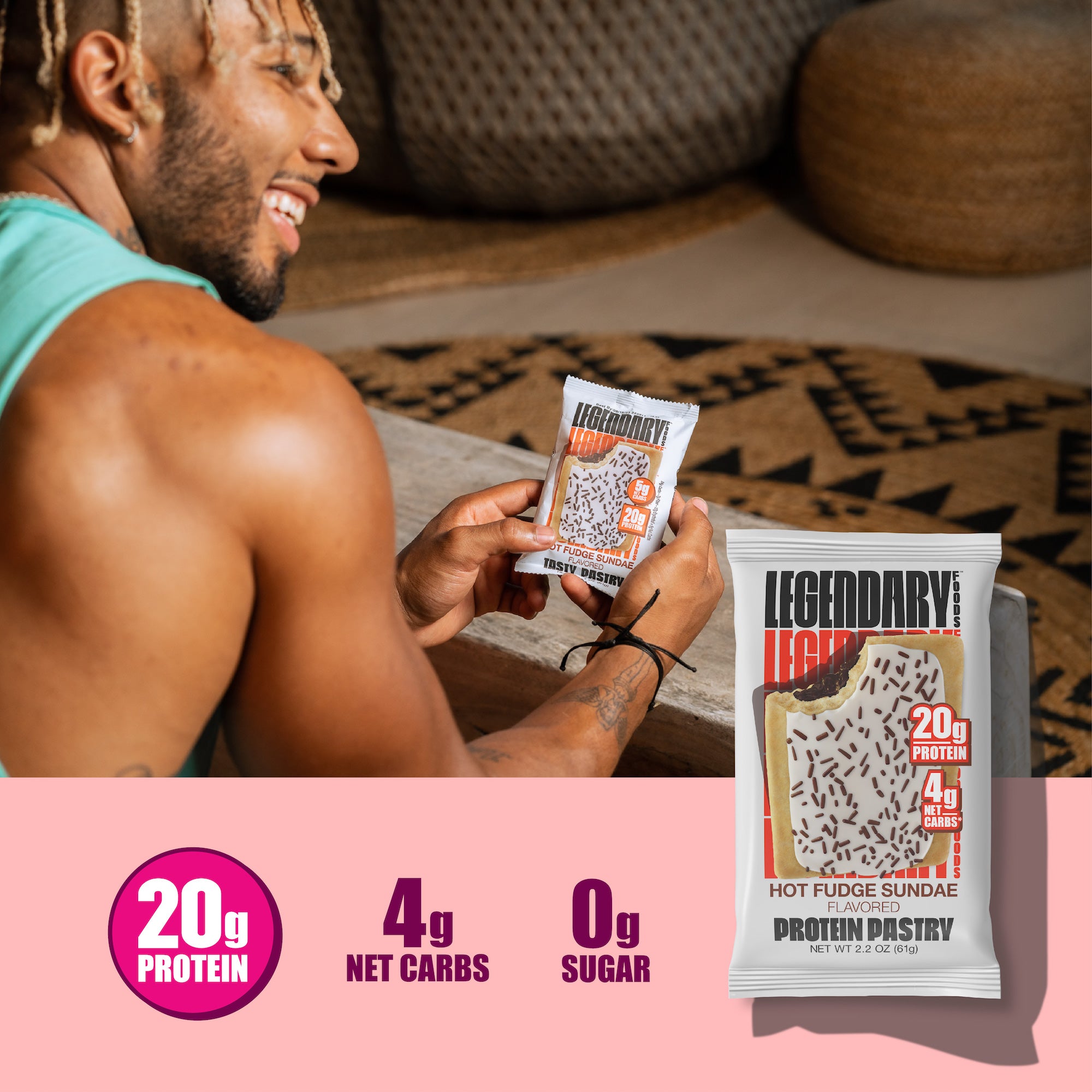 "Cake Style" Low-Carb Protein Pastry by Legendary Foods - Hot Fudge Sundae - High-quality Cakes & Cookies by Legendary Foods at BariatricPal Store