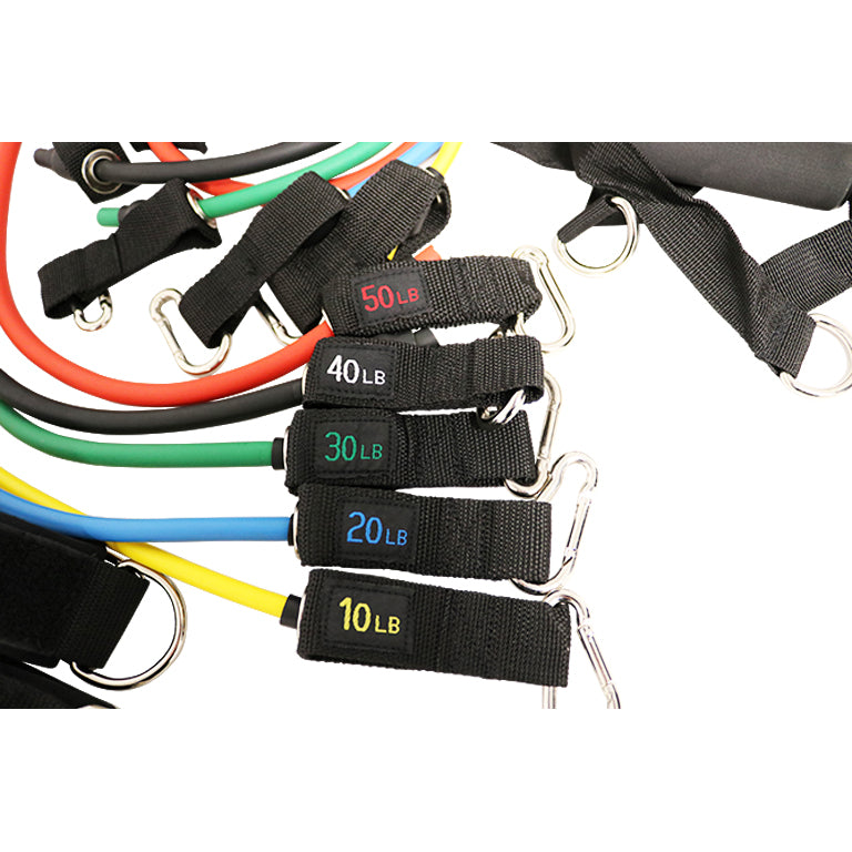 Netrition Resistance Band Set with Door Anchor, Ankle Strap and Carrying Case - High-quality Fitness Accessories by Netrition at BariatricPal Store