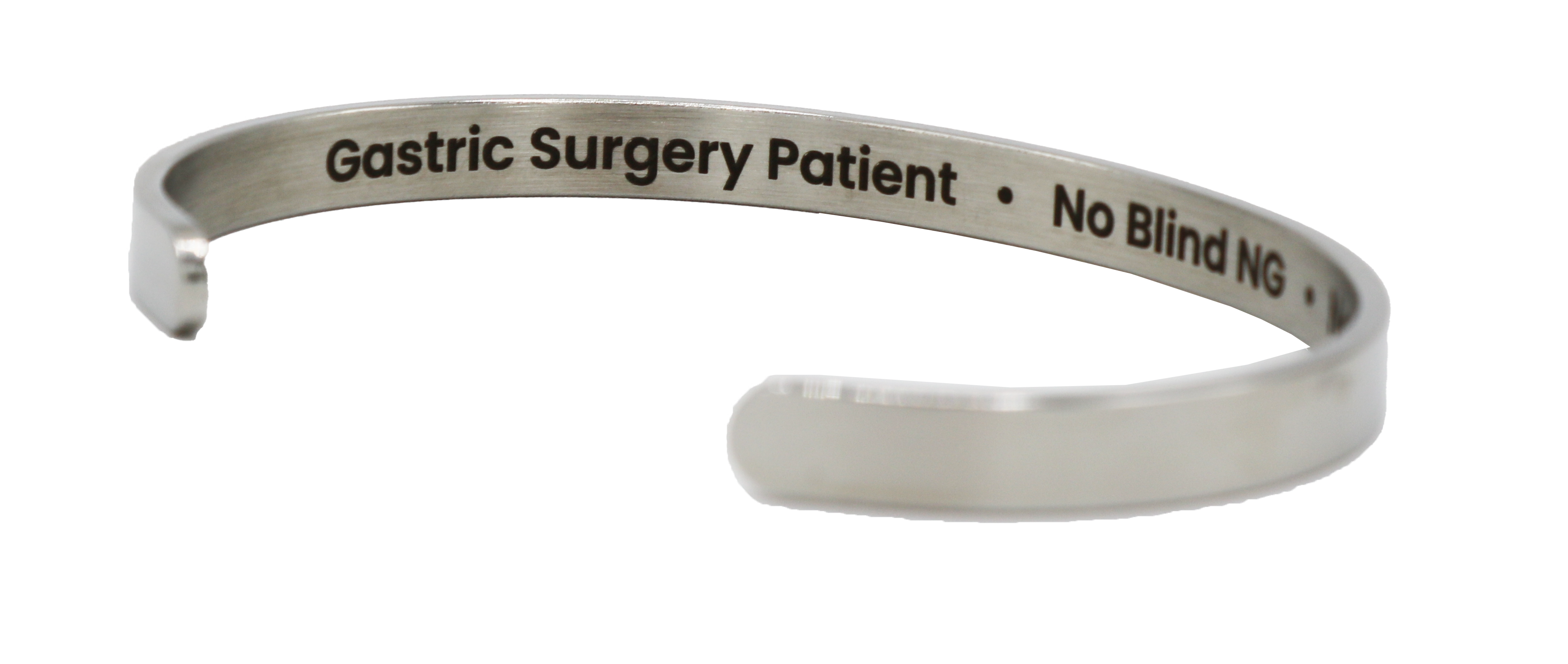 Gastric Surgery Medical Alert Bracelet Cuff by BariatricPal - Silver - High-quality Jewelry by BariatricPal at BariatricPal Store