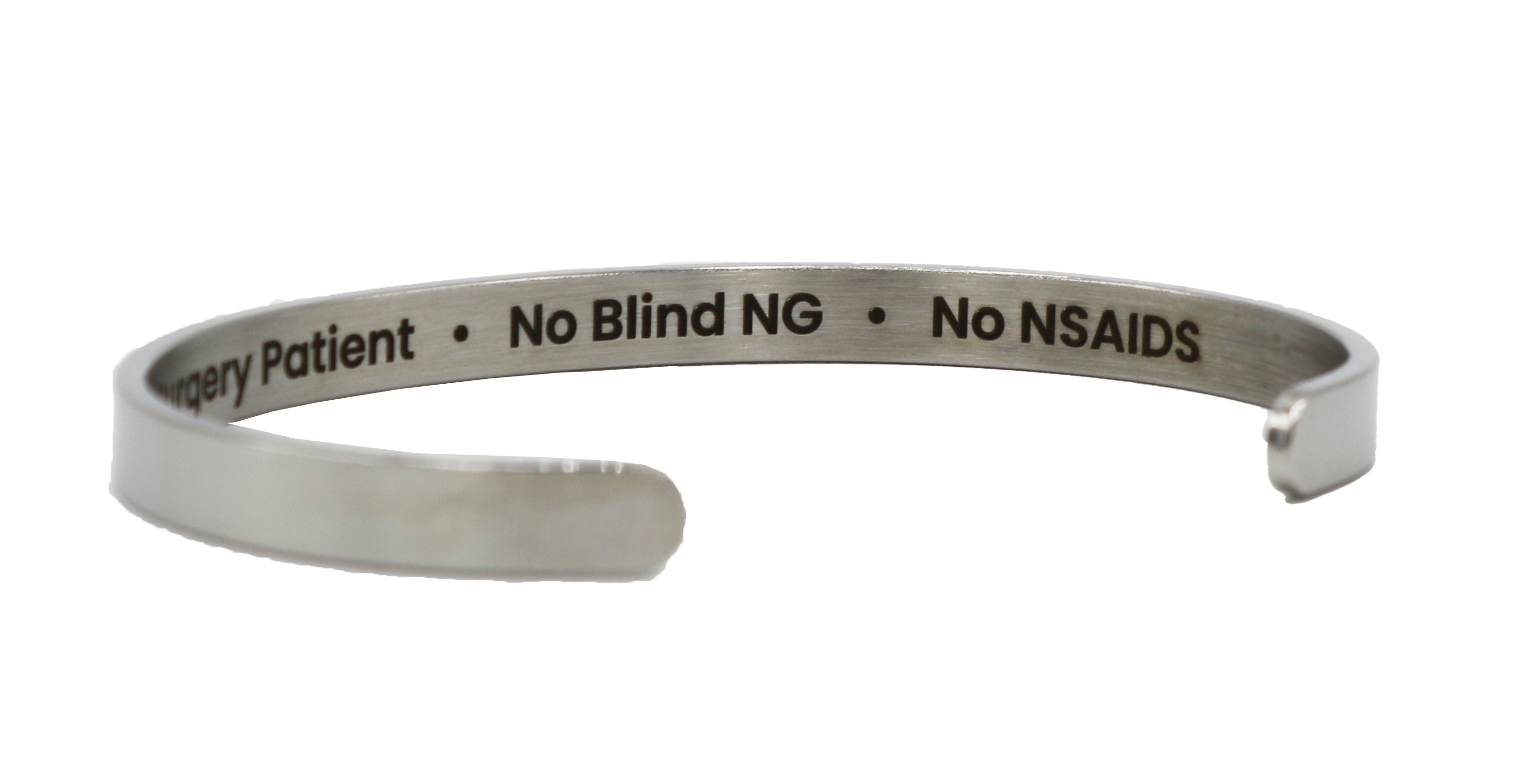 Gastric Surgery Medical Alert Bracelet Cuff by BariatricPal - Silver - High-quality Jewelry by BariatricPal at BariatricPal Store