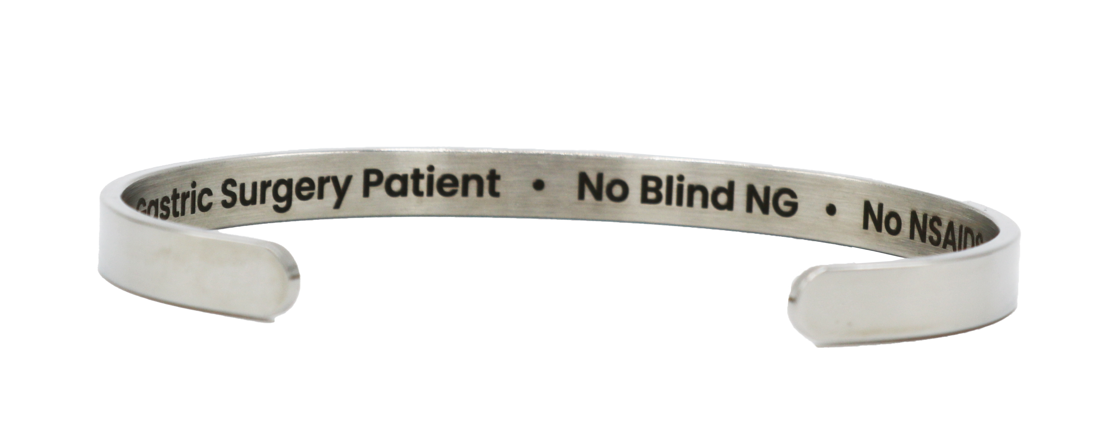 Gastric Surgery Medical Alert Bracelet Cuff by BariatricPal - Silver - High-quality Jewelry by BariatricPal at BariatricPal Store