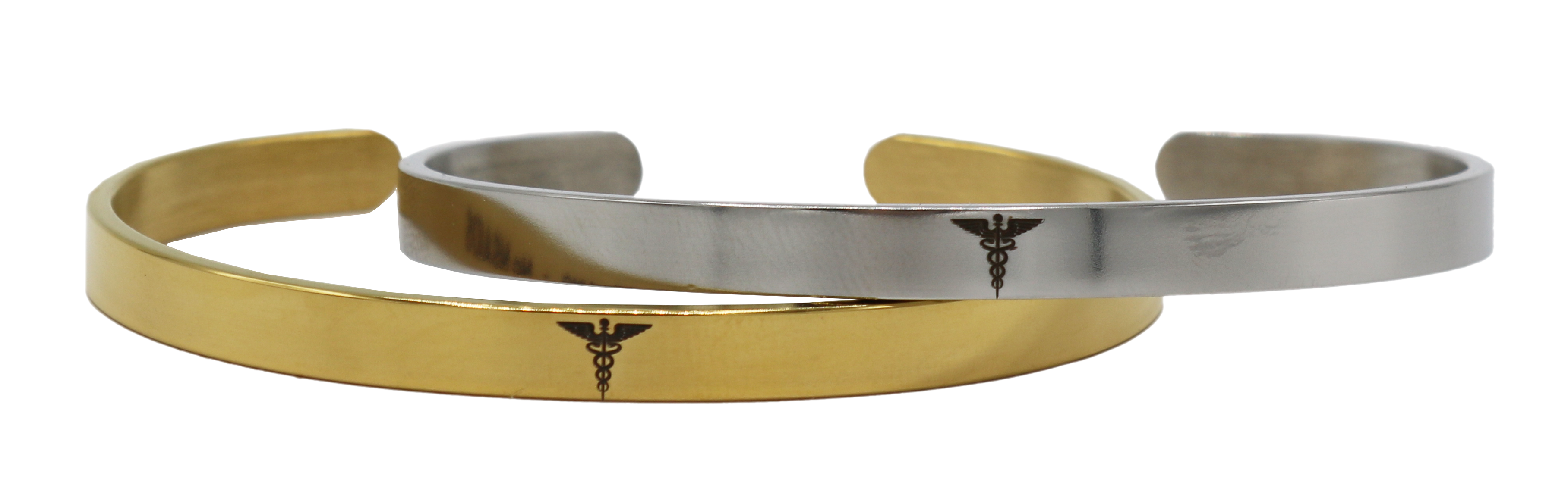Gastric Surgery Medical Alert Bracelet Cuff by BariatricPal - Silver & Gold Set - High-quality Jewelry by BariatricPal at BariatricPal Store