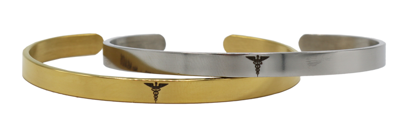 Gastric Surgery Medical Alert Bracelet Cuff by BariatricPal - Silver & Gold Set