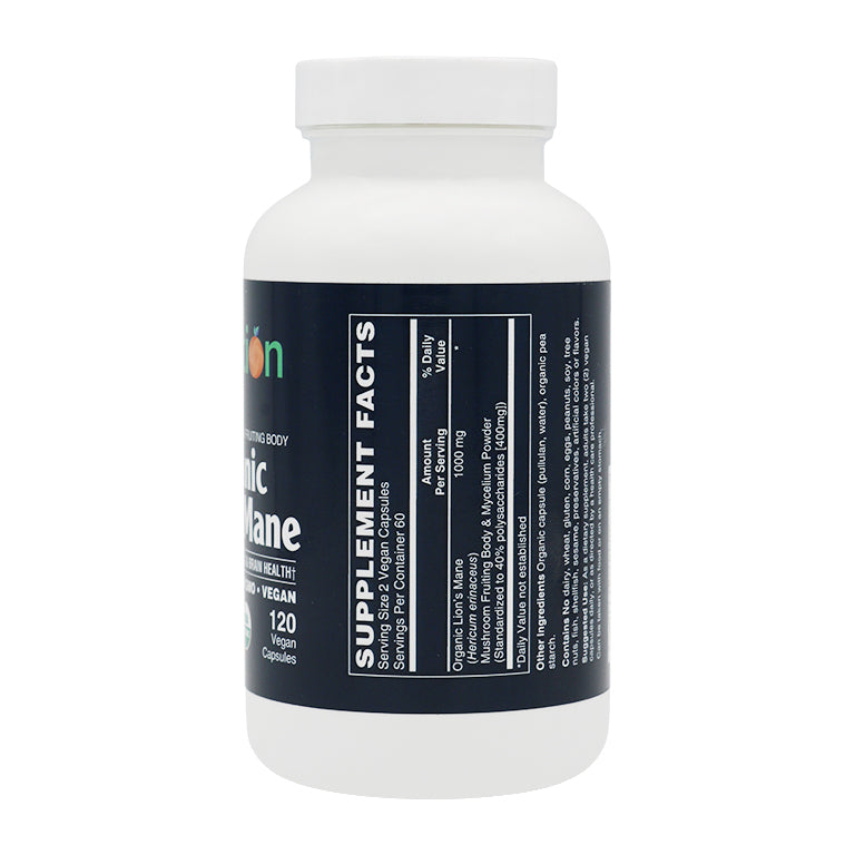 Certified Organic & Vegan US Grown Lion's Mane Mushroom Capsules by Netrition - High-quality Memory by Netrition at BariatricPal Store