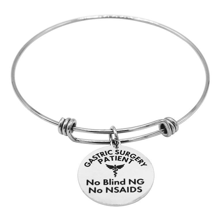 Gastric Surgery Medical Alert Bracelet with Silver Charm by BariatricPal - High-quality Jewelry by BariatricPal at BariatricPal Store