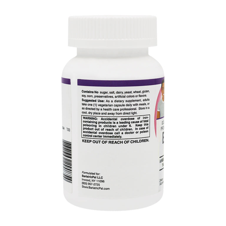 Easy Iron™ (25mg) Capsules by BariatricPal - Highly Absorbable & Easy On Your Stomach! - High-quality Iron by BariatricPal at BariatricPal Store