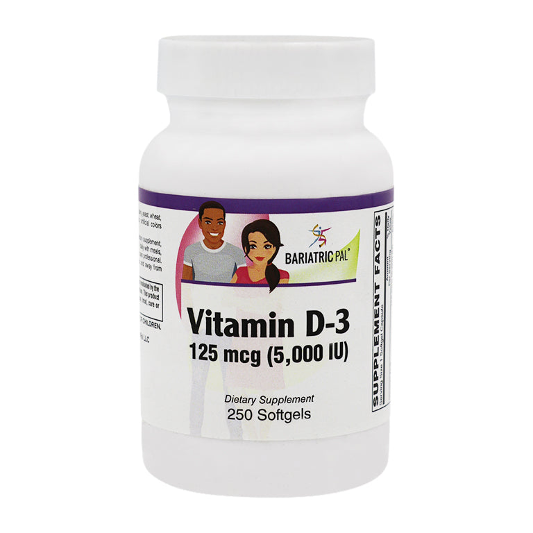 Vitamin D-3 125mcg (5000 IU) - Easy Swallow Vegetarian Softgels by BariatricPal - High-quality Vitamin D by BariatricPal at BariatricPal Store