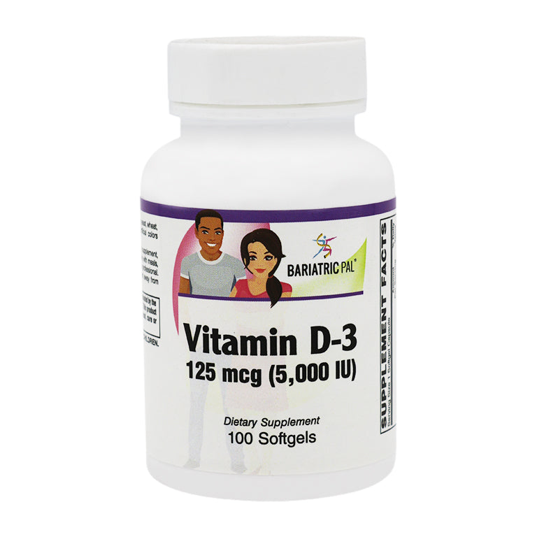 Vitamin D-3 125mcg (5000 IU) - Easy Swallow Vegetarian Softgels by BariatricPal - High-quality Vitamin D by BariatricPal at BariatricPal Store