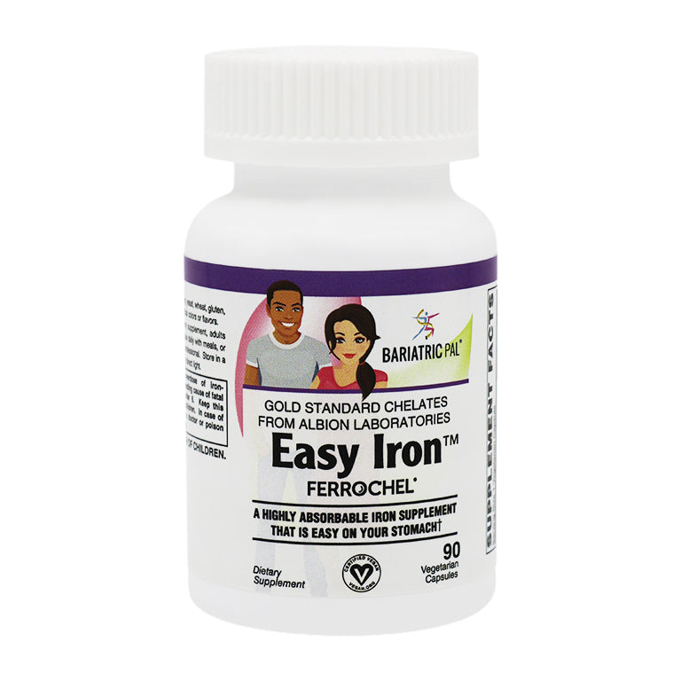 Easy Iron™ (25mg) Capsules by BariatricPal - Highly Absorbable & Easy On Your Stomach! - High-quality Iron by BariatricPal at BariatricPal Store