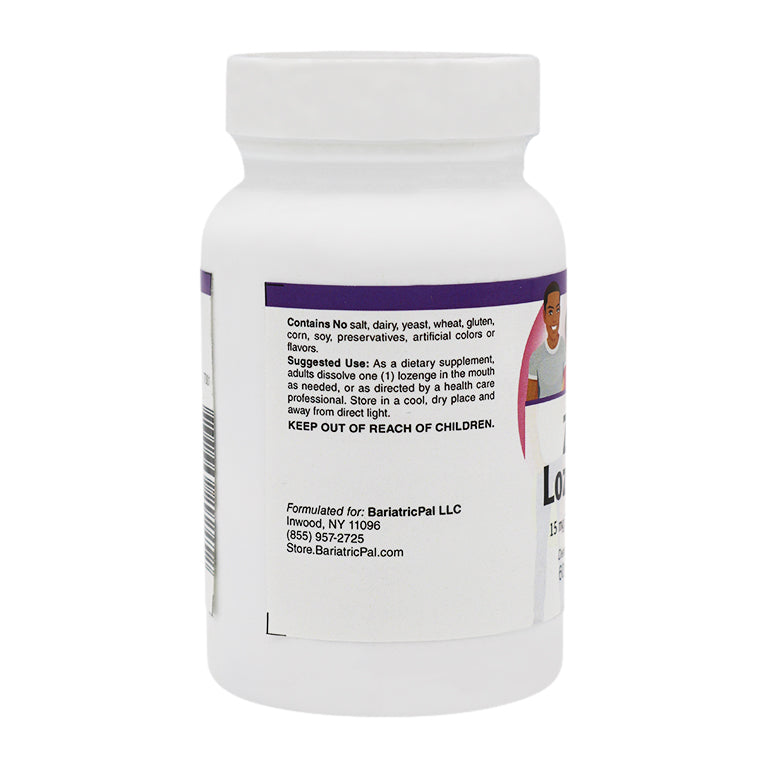 Zinc 15mg + Vitamin C - Lemon Flavored Lozenges (60 count) by BariatricPal - High-quality Zinc by BariatricPal at BariatricPal Store