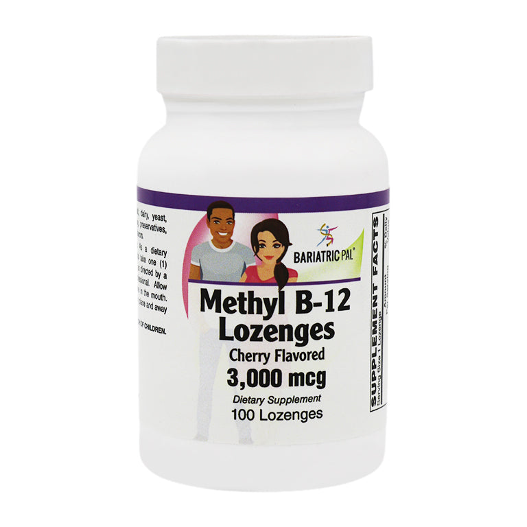 Methyl B-12 (3,000 mcg) with Biotin, B6 & Folate Cherry Flavored Lozenges (100) by BariatricPal - High-quality B Vitamins by BariatricPal at BariatricPal Store